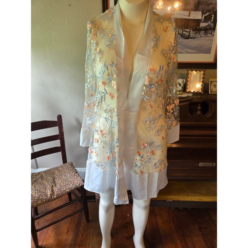 Rya Collection Embroidered Sheer Robe Size M/L